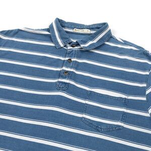 Marine Layer Polo Shirt‎ Men's XL Navy Blue Golf Short Sleeve Blue/White Sripe